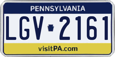 PA license plate LGV2161