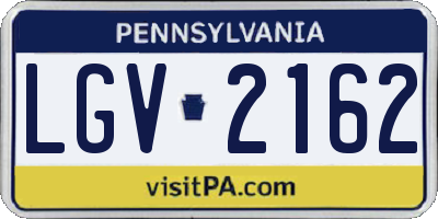 PA license plate LGV2162