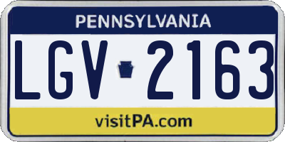 PA license plate LGV2163