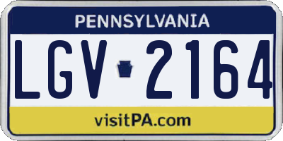 PA license plate LGV2164