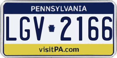 PA license plate LGV2166