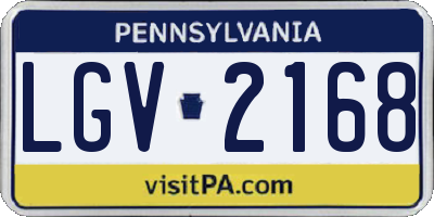 PA license plate LGV2168