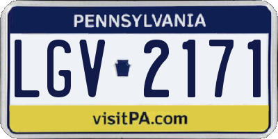PA license plate LGV2171