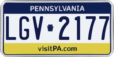 PA license plate LGV2177
