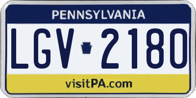 PA license plate LGV2180