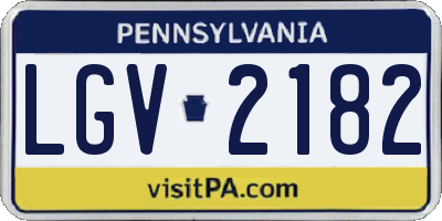 PA license plate LGV2182
