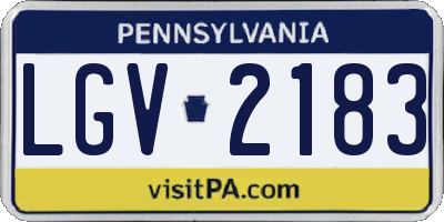 PA license plate LGV2183