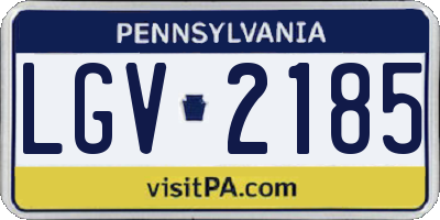 PA license plate LGV2185