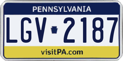PA license plate LGV2187