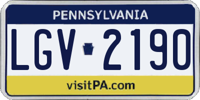 PA license plate LGV2190