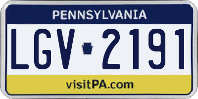 PA license plate LGV2191