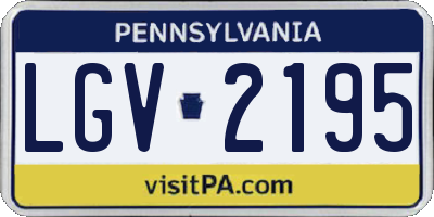 PA license plate LGV2195