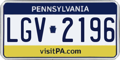 PA license plate LGV2196