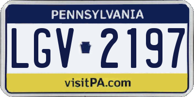 PA license plate LGV2197