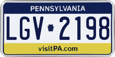 PA license plate LGV2198
