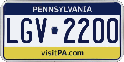 PA license plate LGV2200
