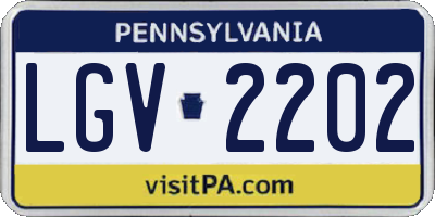 PA license plate LGV2202