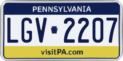 PA license plate LGV2207