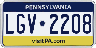 PA license plate LGV2208