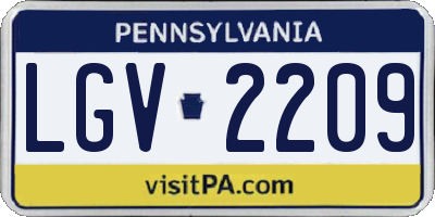 PA license plate LGV2209