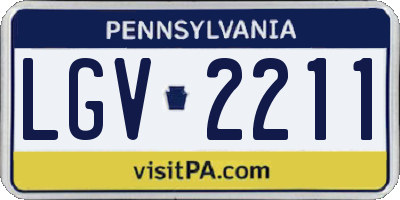 PA license plate LGV2211