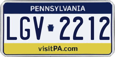 PA license plate LGV2212
