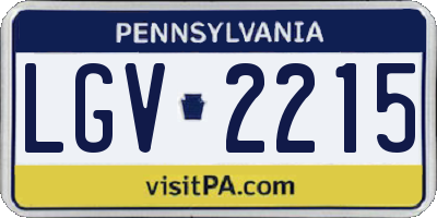 PA license plate LGV2215