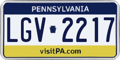PA license plate LGV2217