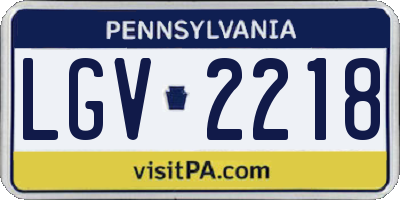 PA license plate LGV2218