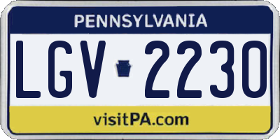 PA license plate LGV2230