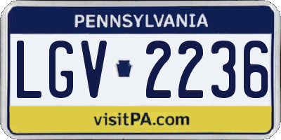 PA license plate LGV2236