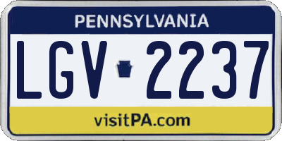 PA license plate LGV2237