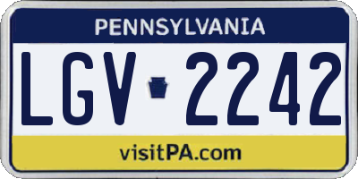PA license plate LGV2242