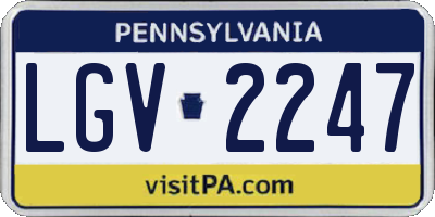 PA license plate LGV2247