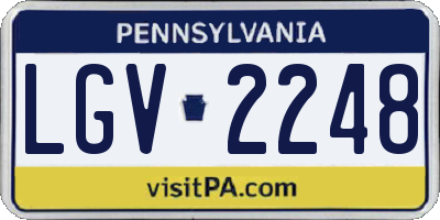PA license plate LGV2248
