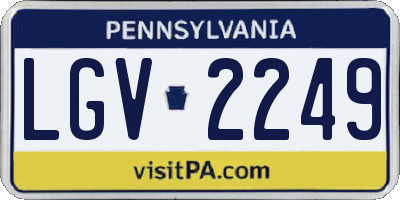 PA license plate LGV2249