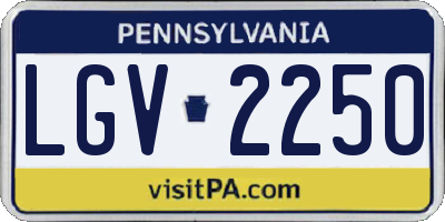 PA license plate LGV2250