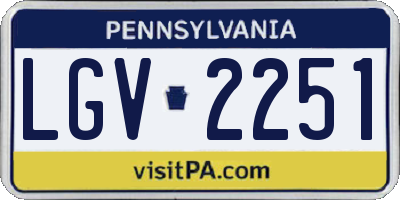 PA license plate LGV2251