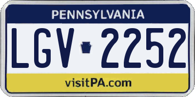 PA license plate LGV2252