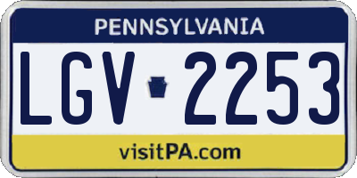 PA license plate LGV2253