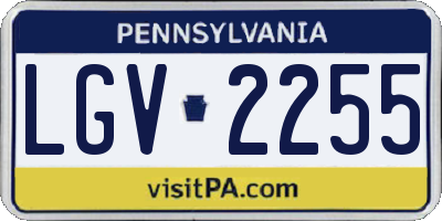 PA license plate LGV2255