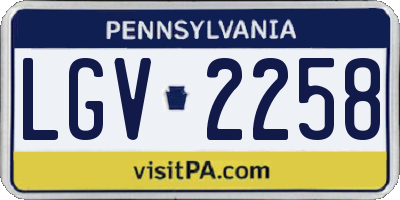 PA license plate LGV2258