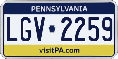 PA license plate LGV2259
