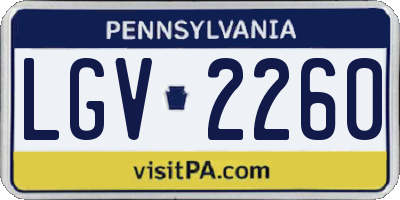PA license plate LGV2260