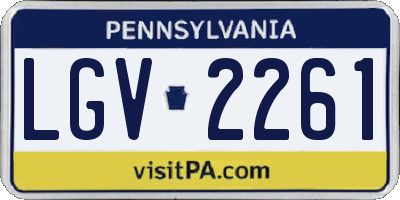 PA license plate LGV2261