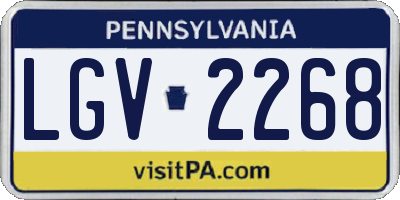 PA license plate LGV2268