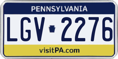 PA license plate LGV2276