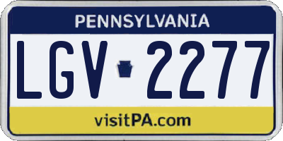 PA license plate LGV2277