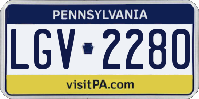 PA license plate LGV2280