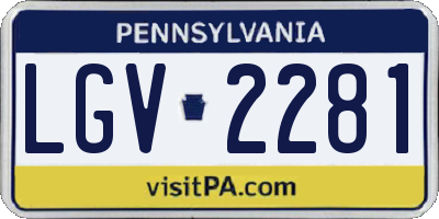PA license plate LGV2281